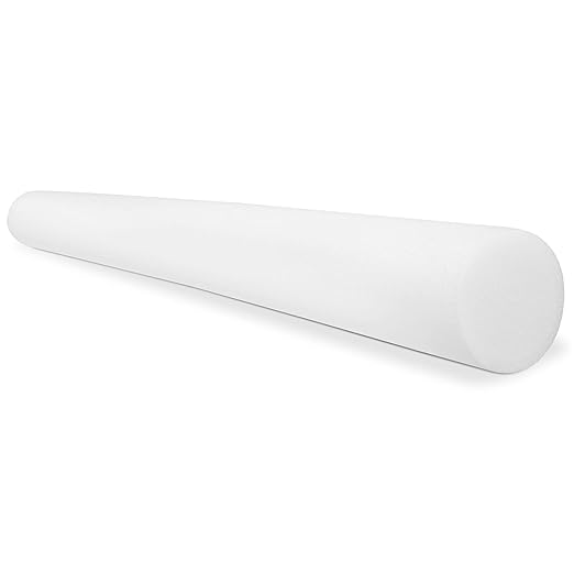 CanDo Slim White PE Foam Rollers for Exercise 3" x 36" Round