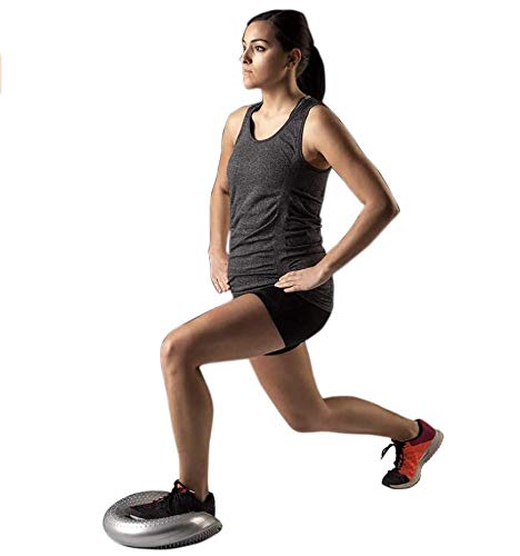 THERABAND Stability Disc for Balance Training, Pre-Inflated Balance Trainer, Round Core Cushion for Office Chair, Round Sport Stability Trainer, Physical Therapy Equipment to Improve Posture, Silver