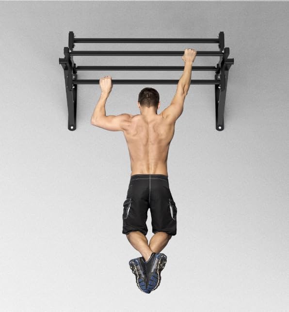 BESTHLS Wall Mounted Pull Up Bar and Dip Station 440 Lbs