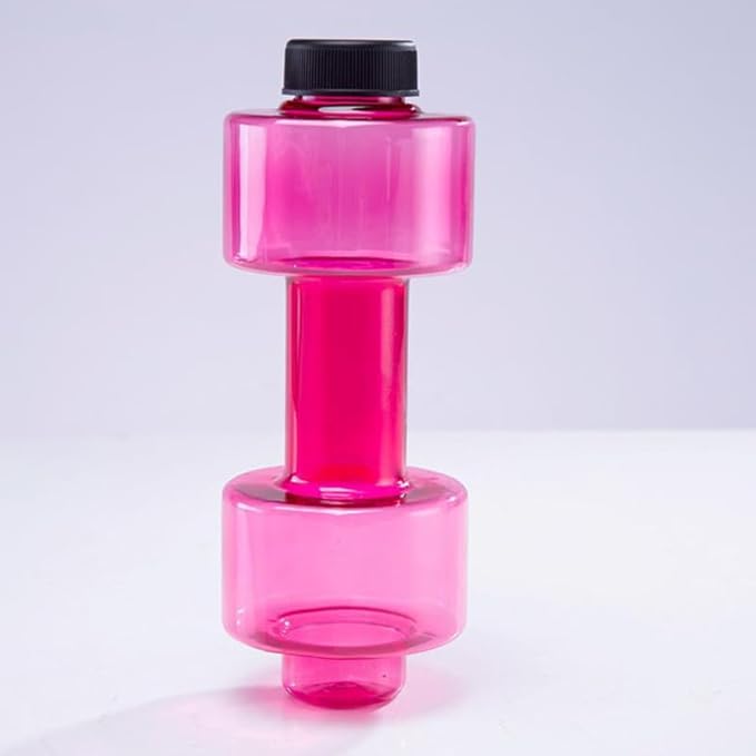 2pcs Dumbbell Shaped Water-Filled Dumbbells Clear Cups Sports Water Bottle for Sports Fitness Gym Training Men Women