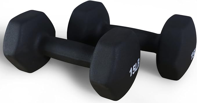 Neoprene Dumbbell Hand Weights, Anti-Slip, Anti-roll, Hex Shape Colorful, Pair or Set with Stand