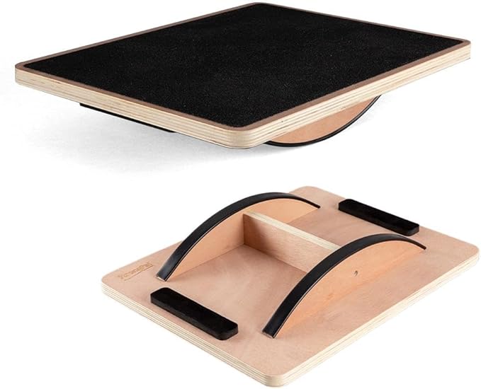 Wooden Rocker Balance Board, 17" x 13.4", Dual-Direction Wobble with 17° Tilt, Non-Slip Core & Stability Trainer for Adults, Seniors, Rehab & Office – Supports 400 lbs, Ideal for Home & Gym