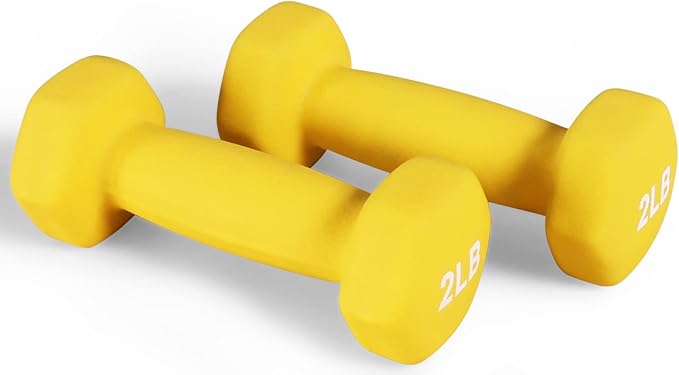 Neoprene Dumbbell Hand Weights, Anti-Slip, Anti-roll, Hex Shape Colorful, Pair or Set with Stand