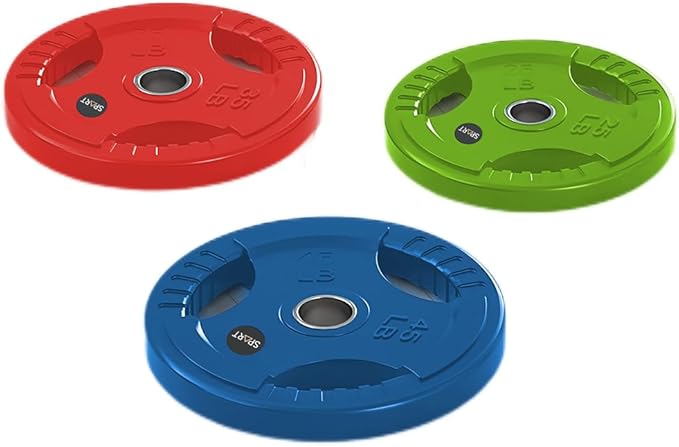 SPART 2-Inch Color Rubber Coated Olympic Grip Plate 2.5LB/5LB/10LB/25LB/35LB/45LB, Two