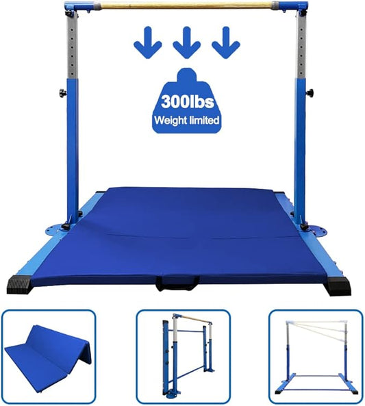Gymnastics Kip Bar for Home Indoor Training 3' - 5' Gym Equipment,1-4 Levels,300lbs Levels,300lbs Weight