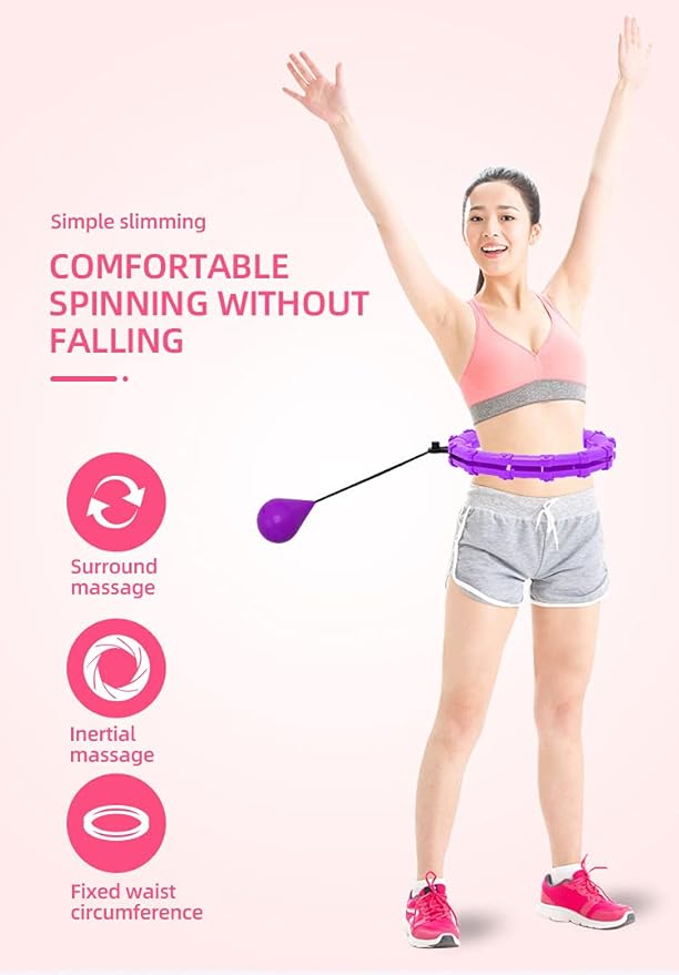 Smart Weighted Hula Hoop for Adults and Children 24 Detachable 2 in 1 Exercise