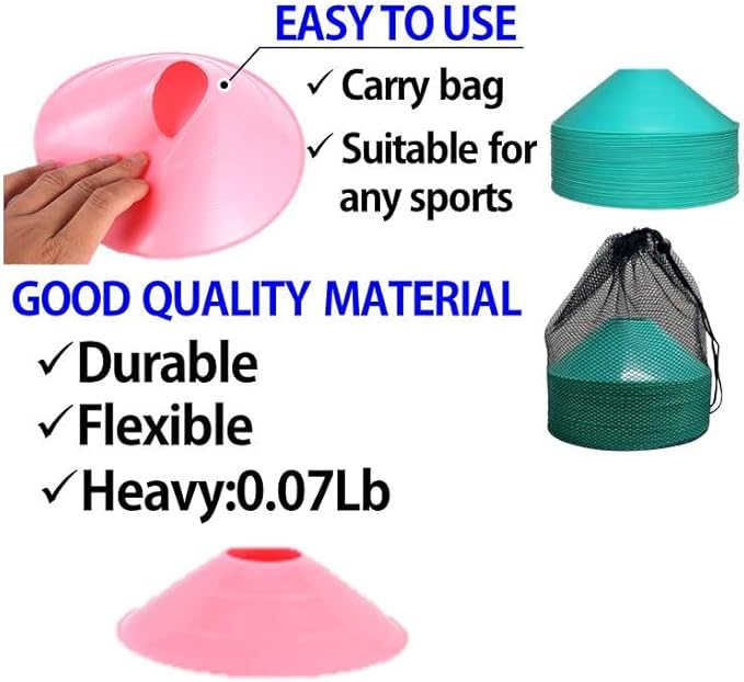 Thicker Disc Cones (Set of 50) Agility Soccer