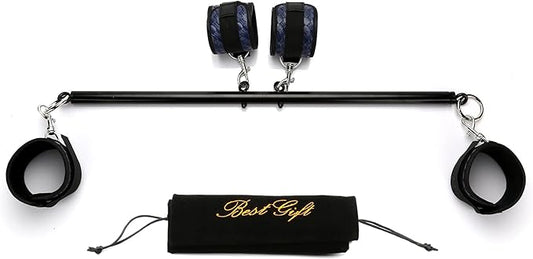 Sovyime Black Portable Exercise Spreader Bar with 4pcs