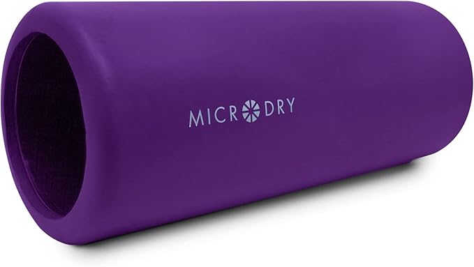 MICRODRY Deluxe Fitness Foam Back Roller for Muscle Relief 13x5.3", Purple