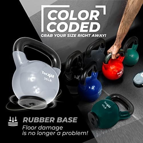 Yes4All Kettlebells Rubber Base (10-65 lbs)