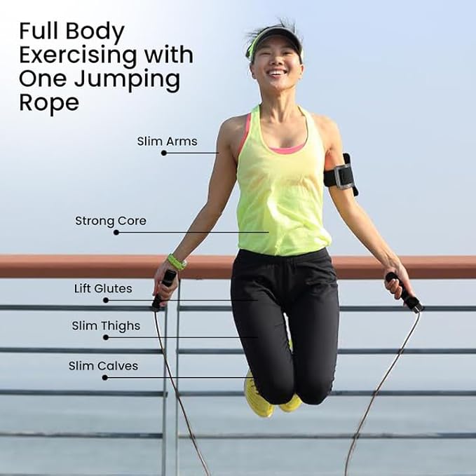 Adjustable Jump Rope for Workout - All-Purpose Exercise Jump Rope Kids & Adults Love with Tangle-Free, Comfortable Foam Handles - Best Slimming, Cardio & Endurance Training