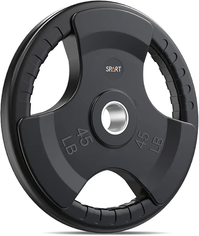 SPART Weight Plate 2-Inch Rubber Coated Olympic Grip Gym(5LB/10LB/25LB/35LB/45LB)