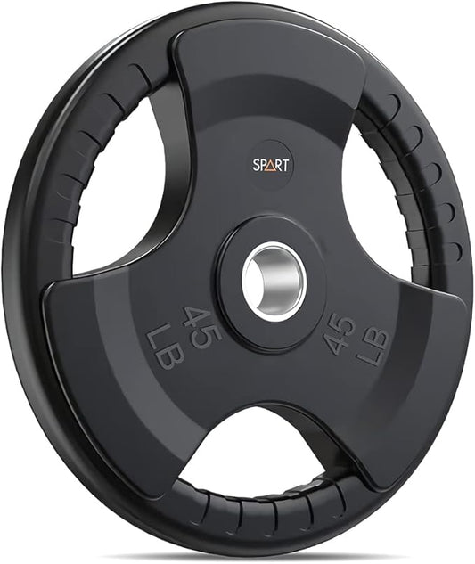 SPART Weight Plate 2-Inch Rubber Coated Olympic Grip Gym(5LB/10LB/25LB/35LB/45LB)