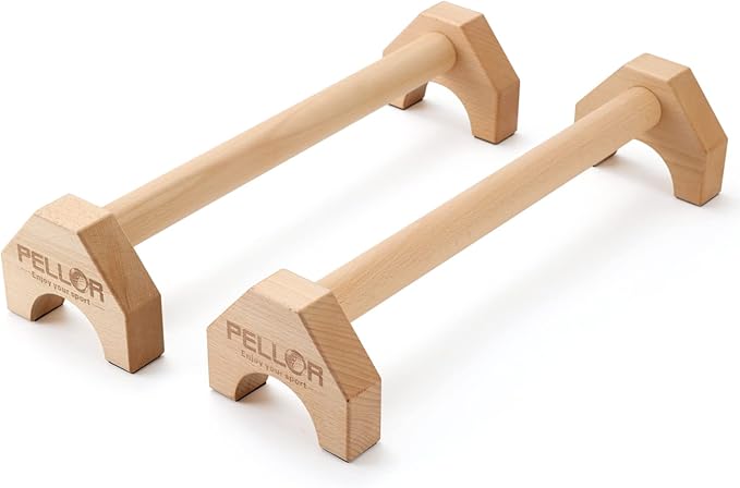 Pushup Stands - Wooden Push Up Bars Gym Gear Equipment with Anti-Slid Mat Workout Solid Exercise Women Men Portable Fitness