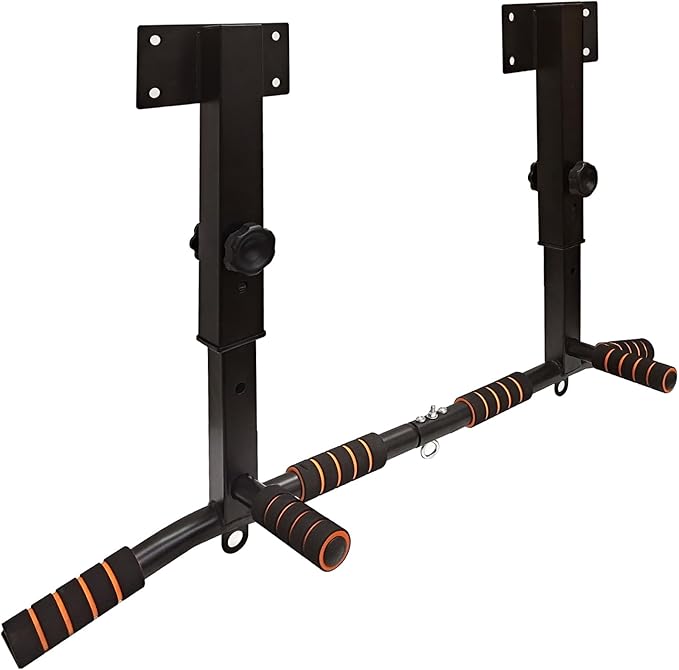 BESTHLS Wall Mounted Pull Up Bar and Dip Station 440 Lbs