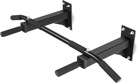 Goplus Wall Mounted Pull Up Bar 3 Grip 440 LBS
