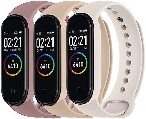 3 Pack Bands for Xiaomi Mi Band 4 & Mi Band 3 Strap, Soft Silicone Replacement Sport Bands Bracelet Strap for Xiaomi Mi Band 4 & 3 Fitness Tracker