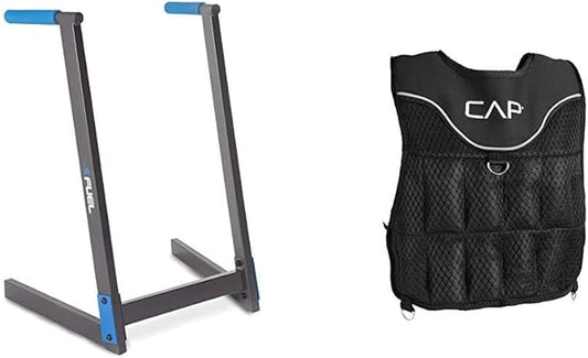 CAP Barbell Fuel Pureformance Dip Station with 20 Lb Weighted Vest