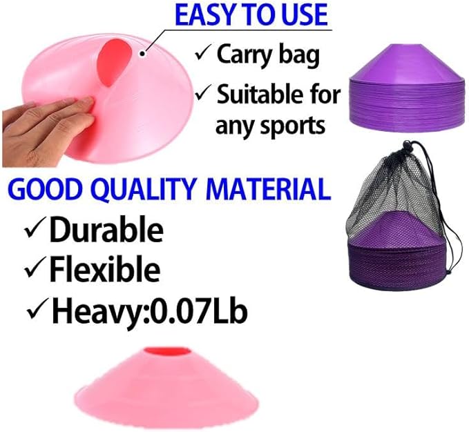 Thicker Disc Cones (Set of 50) Agility Soccer