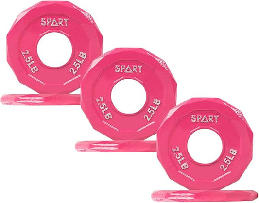 SPART Color Coded Weight Plate 2-Inch Cast Iron 2.5/5/10/15/25/35/45LB, Single/Pair/Set