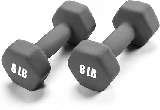 Portzon Weights Dumbbells 10 Colors Options Compatible with Set of 2 Neoprene Dumbbells Set,1-15 LB, Anti-Slip, Anti-roll, Hex Shape for Shoulder,Neck, and Hand Training for Seniors