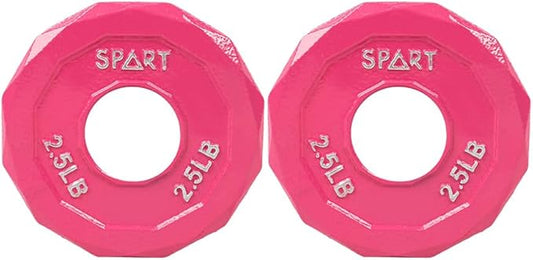 SPART Color Coded Weight Plate 2-Inch Cast Iron 2.5/5/10/15/25/35/45LB, Single/Pair/Set