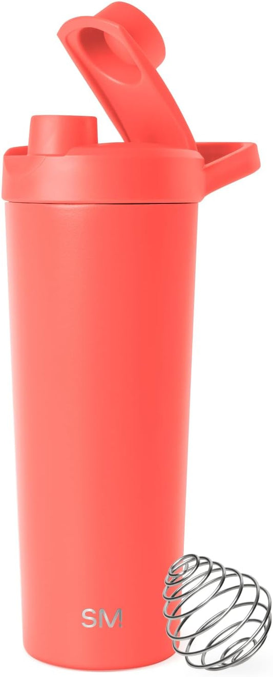 Simple Modern Stainless Steel Shaker Bottle with Ball 24oz | Metal Insulated Cup for Protein Mixes, Shakes and Pre Workout | Rally Collection | Honolulu