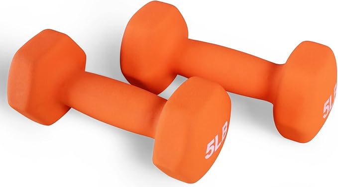 Neoprene Dumbbell Hand Weights, Anti-Slip, Anti-roll, Hex Shape Colorful, Pair or Set with Stand
