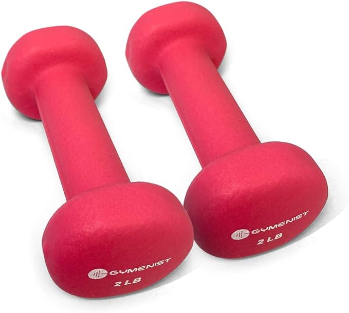 Gymenist Dumbbell Set With Hard Plastic Case Includes 3 Pairs And A Hard Travel Carry Storage Case