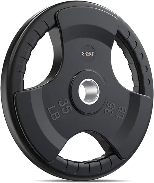 SPART Weight Plate 2-Inch Rubber Coated Olympic Grip Gym(5LB/10LB/25LB/35LB/45LB)