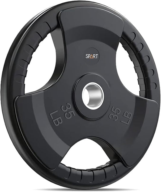 SPART Weight Plate 2-Inch Rubber Coated Olympic Grip Gym(5LB/10LB/25LB/35LB/45LB)