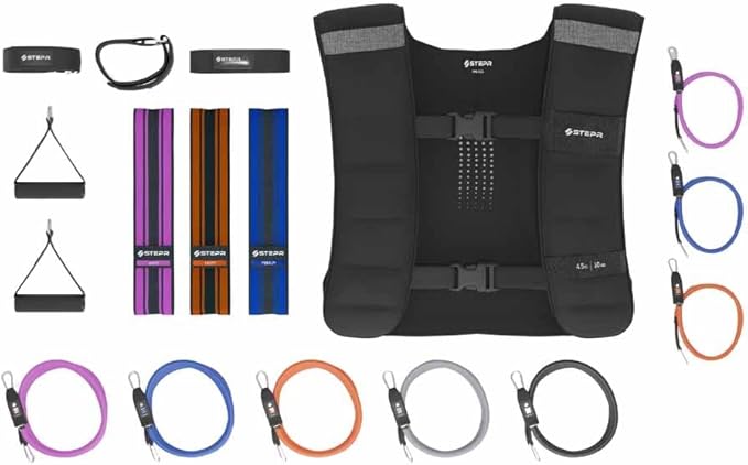 Ultimate Accessory Pack - 10 lb. Weighted Vest for Women & Men, Resistance Bands, Booty Workout Bands, Heart Rate Monitor - Elevate Your Training Experience