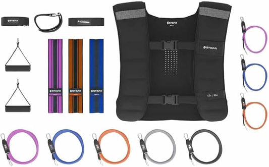 Ultimate Accessory Pack - 10 lb. Weighted Vest for Women & Men, Resistance Bands, Booty Workout Bands, Heart Rate Monitor - Elevate Your Training Experience