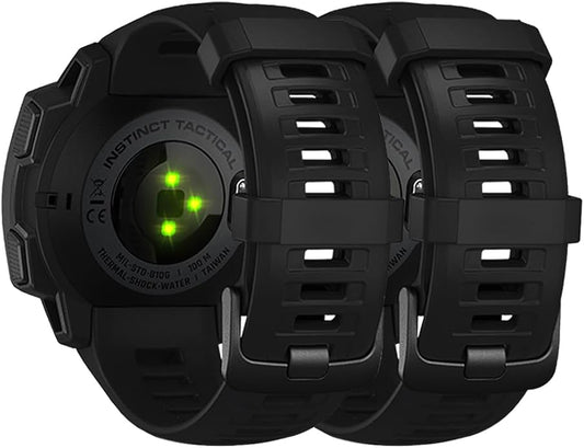 Threeeggs Sport Bands Compatible with Garmin Instinct Watch, 22mm Soft Silicone Waterproof Replacement Strap for Garmin Instinct 2 / Solar/Esports/Tactical Smartwatch