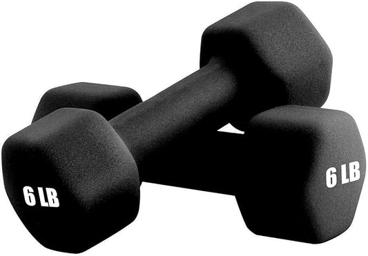 Portzon Weights Dumbbells 10 Colors Options Compatible with Set of 2 Neoprene Dumbbells Set,1-15 LB, Anti-Slip, Anti-roll, Hex Shape for Shoulder,Neck, and Hand Training for Seniors