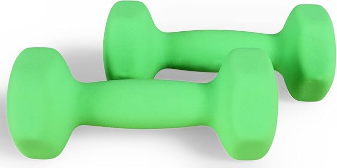 Neoprene Dumbbell Hand Weights, Anti-Slip, Anti-roll, Hex Shape Colorful, Pair or Set with Stand