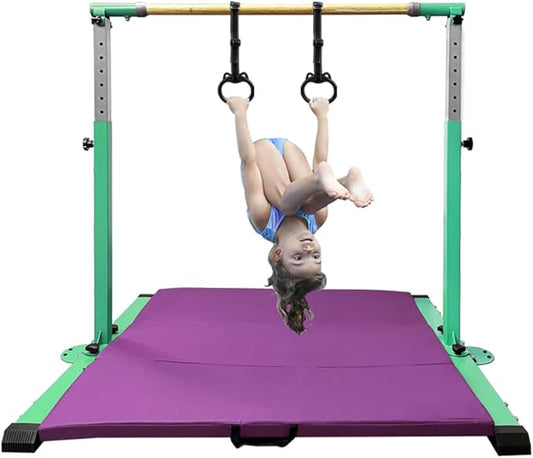 Gymnastics Kip Bar for Home Indoor Training 3' - 5' Gym Equipment,1-4 Levels,300lbs Levels,300lbs Weight