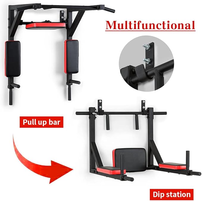 Wall Mounted Pull up Bar Multifunctional Chin up 440 Lbs…