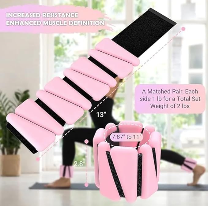 Premium & Versatile, Weights for Women at Home, At Home Workout Equipment, Pesas para Ejercicios, Weights for Men, WeightsSet, YogaSets, Ankle Weights, Arm Weights, Fitness Gifts, Pilates Gifts, Wrist & Ankle Weights- Set of 2(1LB Each)