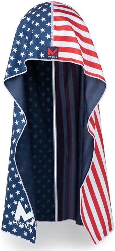 MISSION Cooling Hoodie Towel- Hood Towel, Evaporative Cool Technology, Cools Instantly When Wet, UPF 50 Sun Protection, Contours Your Head to Stay in Place, Great for Sports, Fitness, Gym