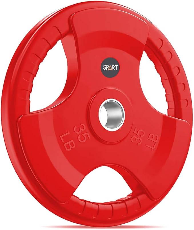 SPART 2-Inch Color Rubber Coated Olympic Grip Plate 2.5LB/5LB/10LB/25LB/35LB/45LB, Two