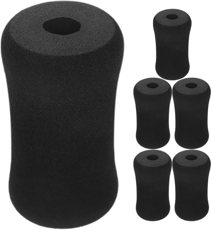 SUPVOX 6pcs Black Foam Foot Pads for Exercise Equipment, Leg Extension Machine Covers, Gym Replacement Rollers, 5.11 X 2.75 X 0.90 Inch, Home Gym Accessories