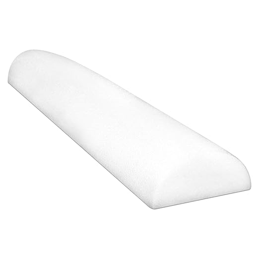 CanDo Slim White PE Foam Rollers for Exercise 3" x 36" Half-Round