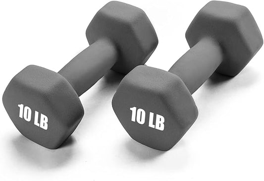 Portzon Weights Dumbbells 10 Colors Options Compatible with Set of 2 Neoprene Dumbbells Set,1-15 LB, Anti-Slip, Anti-roll, Hex Shape for Shoulder,Neck, and Hand Training for Seniors