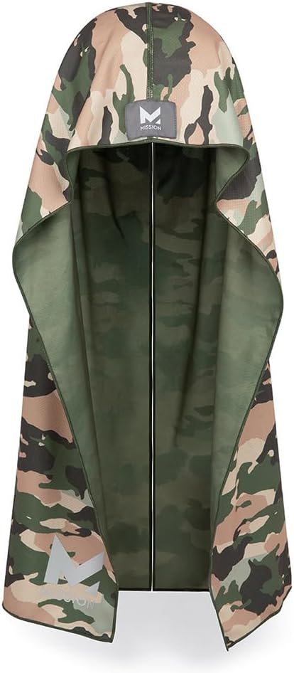 MISSION Cooling Hoodie Towel- Hood Towel, Evaporative Cool Technology, Cools Instantly When Wet, UPF 50 Sun Protection, Contours Your Head to Stay in Place, Great for Sports, Fitness, Gym
