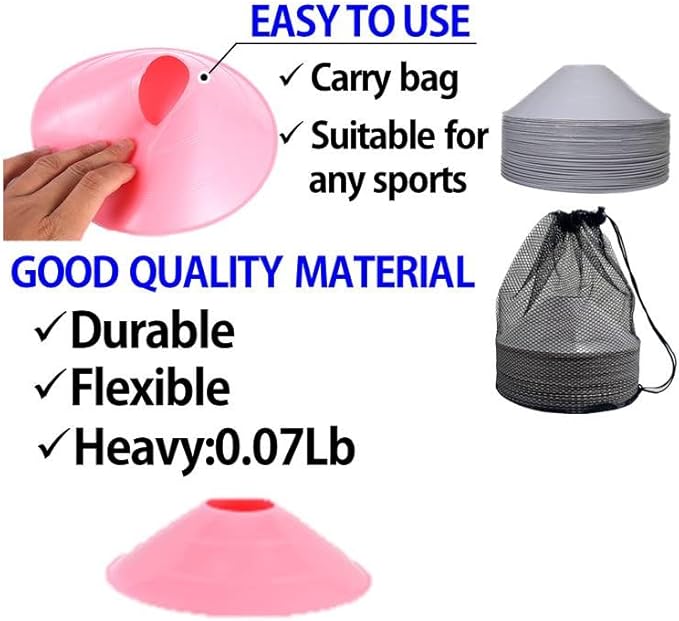 Thicker Disc Cones (Set of 50) Agility Soccer