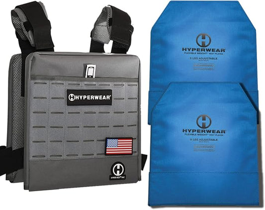 Hyperwear Hyper Vest TAC - Rucking Vest for Men and Women, Adjustable Weighted Vest for Strength Training, Endurance, and Fitness Workouts - Flexible Weight Plates (20-60 lbs)