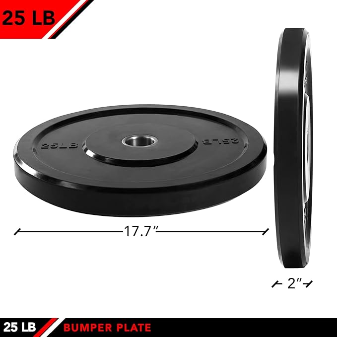 JFIT Olympic 2" Cast Iron Grip Plate OR 2" Rubber Bumper Plates for Barbell - Singles OR Pairs - 6 Weights Available (2.5lbs to 45lbs) Plates for Strength Training, Weightlifting, Bodybuilding
