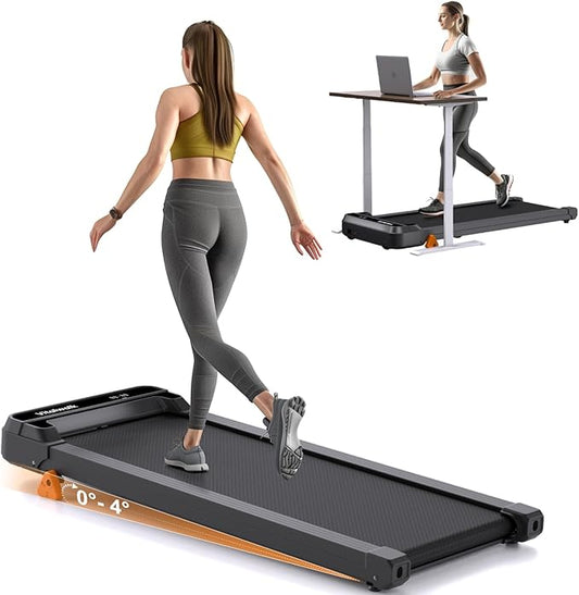 Walking Pad Treadmill with Incline, 3-Levels 300 lbs Capacity Portable Under Desk Treadmill for Home Office Apartment, Mini Space-Saving Compact Design, 2.5HP Ultra-Quiet, Heavy Duty 2025 Upgrade