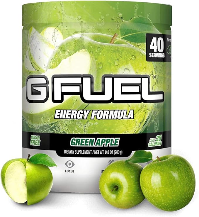 G fuel Watermelon Energy Drink Powder, Pre Workout Caffeine Mix for Gaming, Sugar Free Focus Amino, Vitamin + Antioxidants, 9.9oz (Watermelon, 40 Servings)